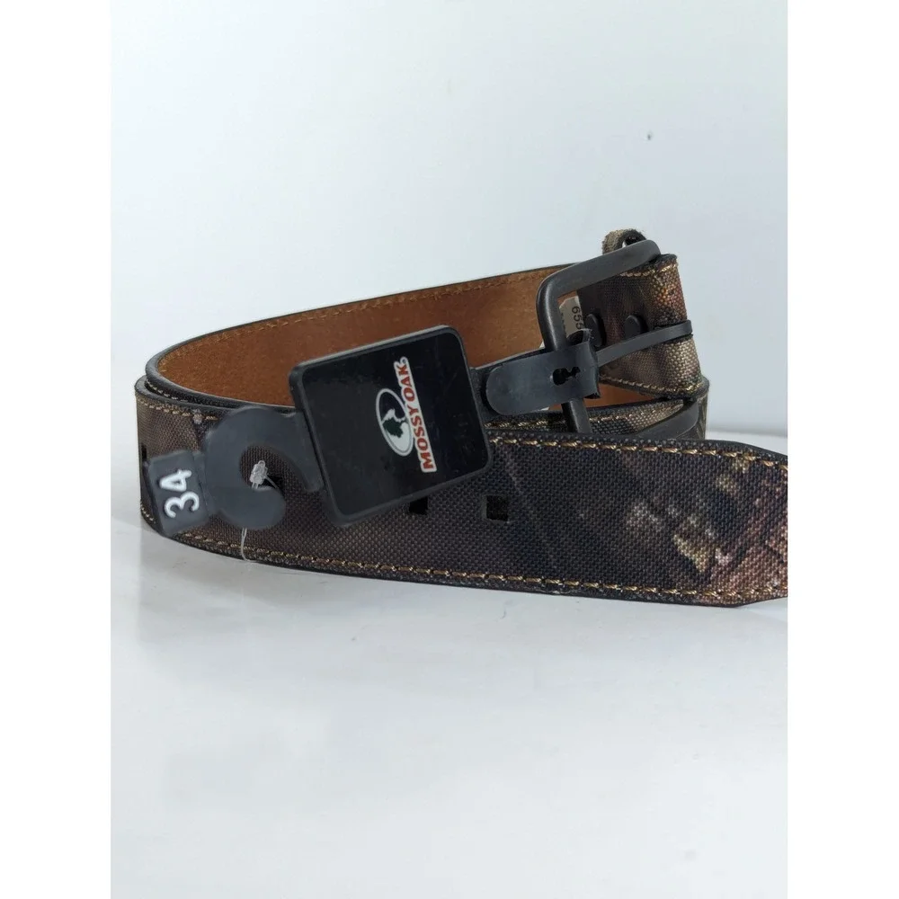 Mossy Oak Break-Up Country Camo Belt Mens 34 Leather Lined Hunting 5181500 NEW